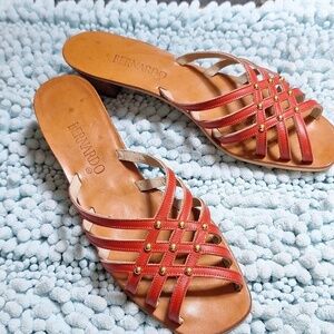 Bernardo  high quality red leather sandles, 7 1/2